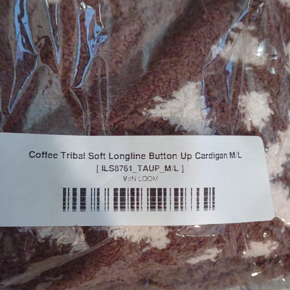 IN LOOM 🧡Coffee Geometric Soft Longline Button Up Cardigan⭐look western - Picture 11 of 13